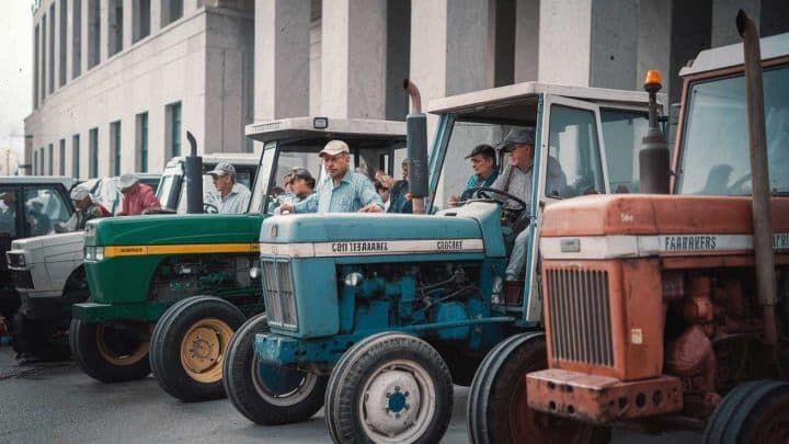 L’alarme des agriculteurs : la FNSEA souligne que l’agriculture est menacée, avec des tracteurs en première ligne devant l’Assemblée nationale