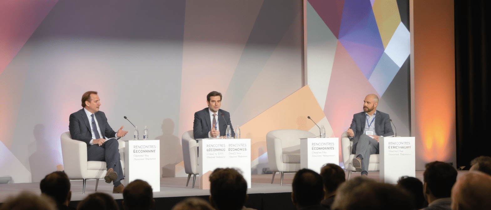 S&eacute;bastien Lecornu d&eacute;bat aux Rencontres &eacute;conomiques d&rsquo;Aix-en-Provence aux c&ocirc;t&eacute;s de Philippe Aghion et du collectif &laquo; Trop c&rsquo;est trop &raquo;